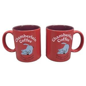 Set of 2 Emma Chamberlain Coffee Mugs “Social Dog” Roasted w/Love in California